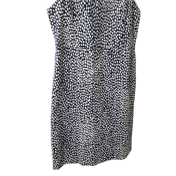 J Crew Cotton Polka Dot Sheath Dress Size 14 Knee Length Midi Sleeveless - Picture 3 of 12